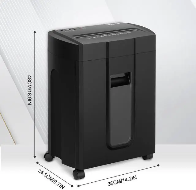 Alt view image 7 of 7 - 15 Sheets Paper Shredder for Home Office | Noise 48dB, P-4, 10Mins Runtime, 4.7 gal, Cross Cut, Shreds Credit Cards & CDs