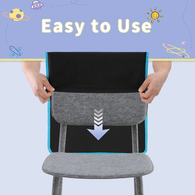 Alt view image 6 of 7 - 48 PCS Chair Pockets for Classroom, 15.6x16.8 Inch Seat Pockets for Classroom Chairs, Black Seat Sacks for Classroom Chairs with Name Tag, Back of Chair Organizer for Kids in Classroom