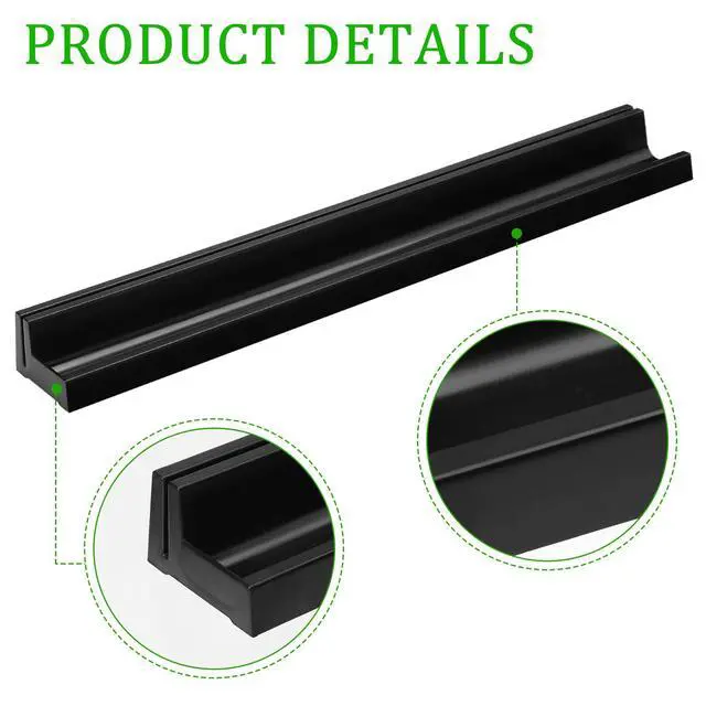 Alt view image 3 of 7 - 24 Pieces Name Plates Holder for Classroom Desk Self with Pen Holder Adhesive and Removable Nameplate Stand Black Plastic Name Tag Display for Classrooms School, 1.5 x 12 x 1 Inch