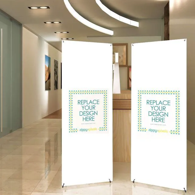 Alt view image 2 of 6 - Banner Stand Poster Stand Fit Banner Size from 23"X63" to 32"X78", 4PACK
