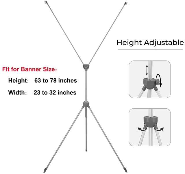 Alt view image 4 of 6 - Banner Stand Poster Stand Fit Banner Size from 23"X63" to 32"X78", 4PACK