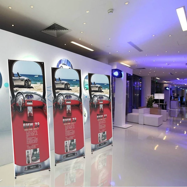Alt view image 5 of 6 - Banner Stand Poster Stand Fit Banner Size from 23"X63" to 32"X78", 4PACK