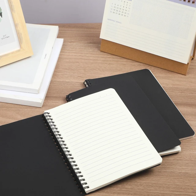 Alt view image 6 of 7 - 100 Packs A5 Spiral Notebooks, Black Ruled Notebooks Bulk, 8.0"×5.6", 60 Sheets/120 Pages, Hardcover Lined Journal Notepad Travel Notebooks for Office and Back to School Supplies