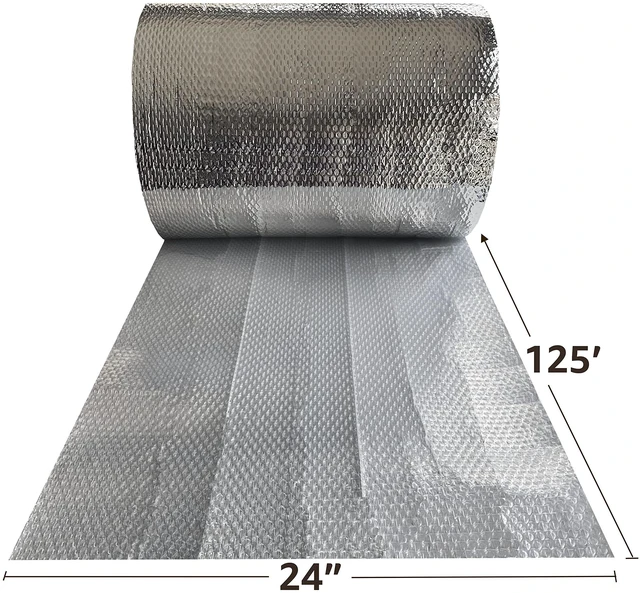 Alt view image 2 of 7 - USA Reflective Bubble Insulation Roll, 24" x 125' | One-Sided Bubble Foil, Thermal Barrier, Window Insulation For Summer & Winter, Radiant Barrier Wrap