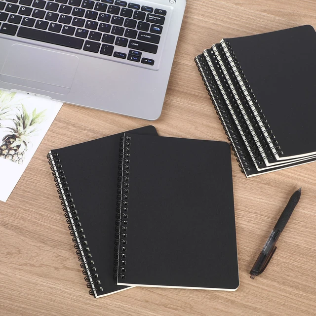 Alt view image 5 of 7 - 100 Packs A5 Spiral Notebooks, Black Ruled Notebooks Bulk, 8.0"×5.6", 60 Sheets/120 Pages, Hardcover Lined Journal Notepad Travel Notebooks for Office and Back to School Supplies
