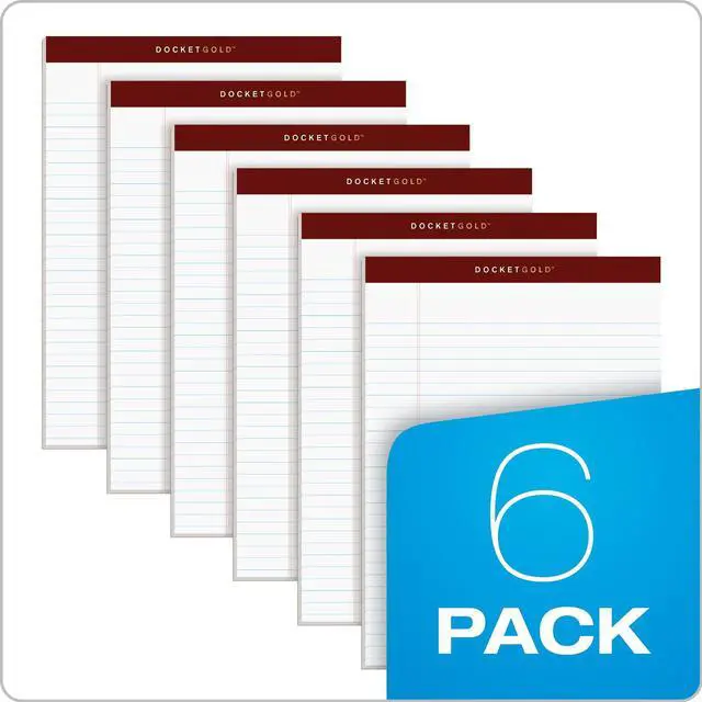 Alt view image 7 of 7 - 8.5 x 11 Legal Pads, Premium Docket Gold Brand, Wide Ruled, Thick White Paper, Sturdy Back, 50 Sheets, Made in USA (99709), (Pack of 36)