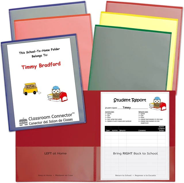 Main image of Classroom Connector School-to-Home Folders, Assorted Colors, (32010) (Pack of 36)