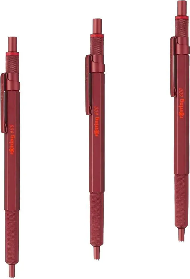 Main image of 600 Ballpoint Pen, Medium Point, Black Ink, Red Barrel, Refillable (Pack of 3)
