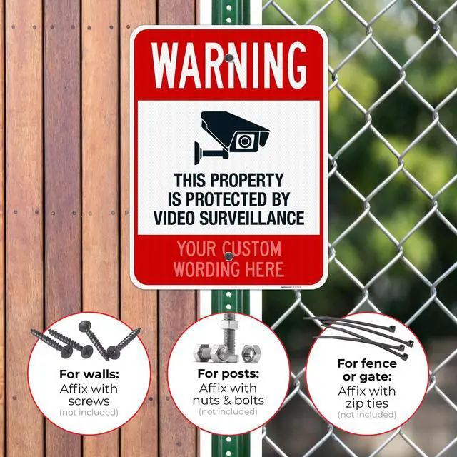 Alt view image 4 of 6 - Custom Video Surveillance Sign, Personalize For Business, Home, Airbnb, School,Indoor/Outdoor Signs, 18x24 Inches, 3M EGP Reflective.080 Aluminum, Fade Resistant, Made in USA