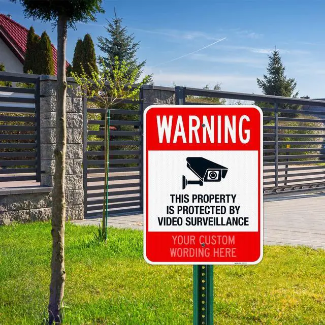 Alt view image 5 of 6 - Custom Video Surveillance Sign, Personalize For Business, Home, Airbnb, School,Indoor/Outdoor Signs, 18x24 Inches, 3M EGP Reflective.080 Aluminum, Fade Resistant, Made in USA