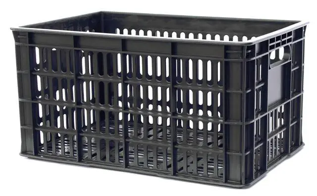 Alt view image 3 of 6 - 3 Pack Milk Crate 29 Quart 7 Gallon Heavy Duty Plastic Stackable Rectangular Dairy Storage Basket Size 18.5 x 12 x 9.5 Tall