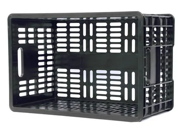 Alt view image 4 of 6 - 3 Pack Milk Crate 29 Quart 7 Gallon Heavy Duty Plastic Stackable Rectangular Dairy Storage Basket Size 18.5 x 12 x 9.5 Tall