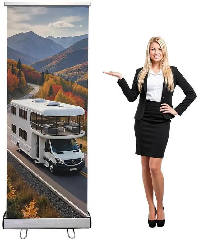 Main image of Retractable Banner Stand- Roll Up Banner Stand 24"x80" For Trade Shows Retail Display (Stand Only)