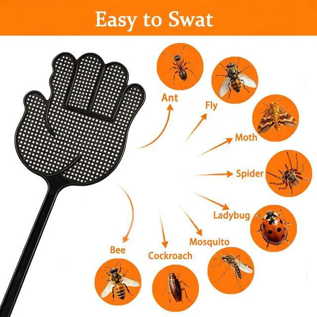 Alt view image 4 of 6 - Heavy Duty Fly Swatter, Long Handle, Large swatting Surface, Easy to Catch, 4 Packs
