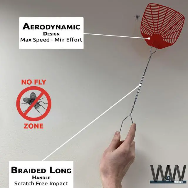 Alt view image 6 of 7 - Bug & Fly Swatter Metal Handle 6 Pack Fly Swatters Indoor/Outdoor flyswatter