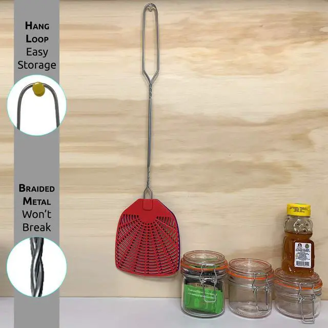 Alt view image 7 of 7 - Bug & Fly Swatter Metal Handle 6 Pack Fly Swatters Indoor/Outdoor flyswatter