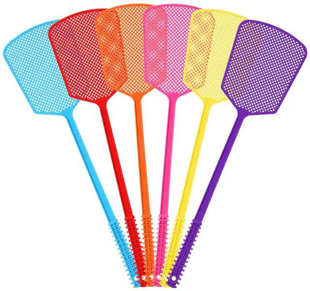 Main image of Fly Swatter,Plastic Flyswatters Multi-Pack,6 Bulk Vibrant Colorful Fly Killer,Long Handle Bug Swatter for Indoor and Outdoor