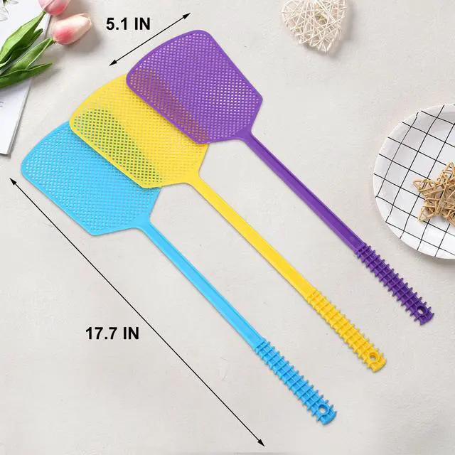Alt view image 4 of 7 - Fly Swatter,Plastic Flyswatters Multi-Pack,6 Bulk Vibrant Colorful Fly Killer,Long Handle Bug Swatter for Indoor and Outdoor