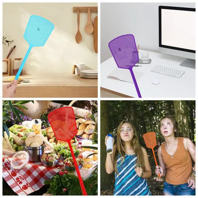 Alt view image 7 of 7 - Fly Swatter,Plastic Flyswatters Multi-Pack,6 Bulk Vibrant Colorful Fly Killer,Long Handle Bug Swatter for Indoor and Outdoor