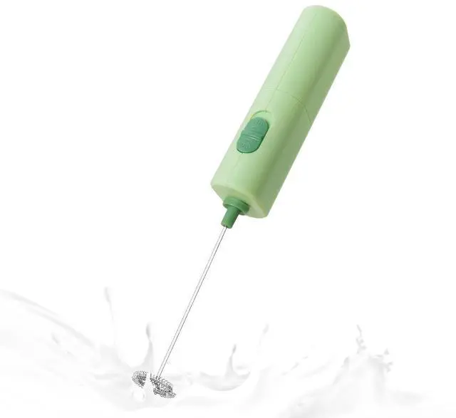 Alt view image 7 of 7 - Handheld Milk Frother for Coffee, Battery-Operated Electric Whisk Drink Mixer for Latte, Matcha, Cappuccino & Protein Powder, Green