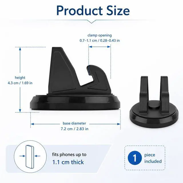 Alt view image 2 of 6 - Car Dashboard Mobile Phone Holder,360 Degree Rotation Car Dashboard Phone Mount,Para Poner El Telefono En El Carro Anti-Slip Center Console Phone Fixing Device, Suitable For Various Dashboards
