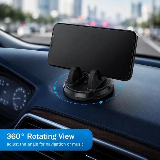 Alt view image 6 of 6 - Car Dashboard Mobile Phone Holder,360 Degree Rotation Car Dashboard Phone Mount,Para Poner El Telefono En El Carro Anti-Slip Center Console Phone Fixing Device, Suitable For Various Dashboards