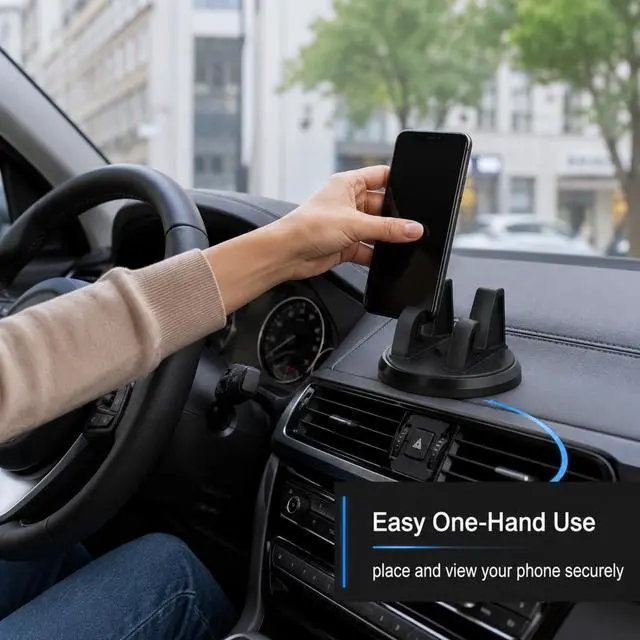 Alt view image 4 of 6 - Car Dashboard Mobile Phone Holder,360 Degree Rotation Car Dashboard Phone Mount,Para Poner El Telefono En El Carro Anti-Slip Center Console Phone Fixing Device, Suitable For Various Dashboards