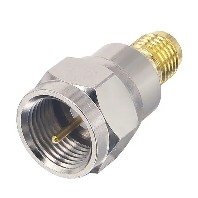 Alt view image 4 of 6 - 2-Pack F Male to SMA Female Adapter SMA (Jack) to F (Plug) RF Coax Coaxial Connector for Antennas, Broadcast, Radio, TV, Camera, WiFi etc