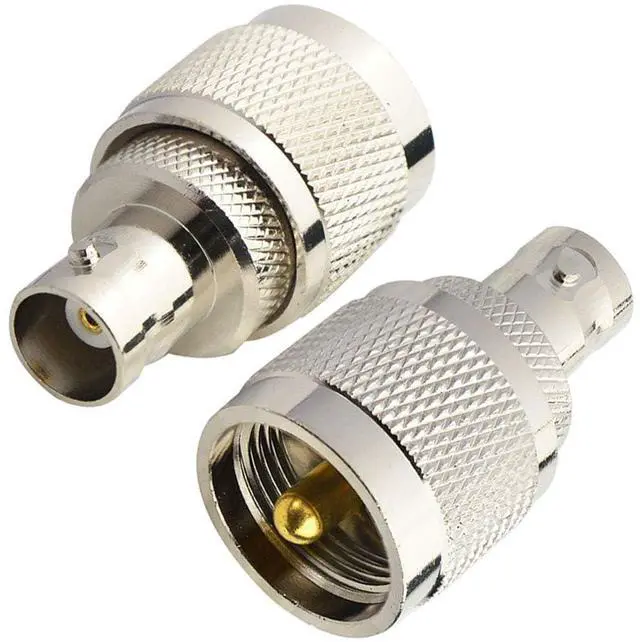 Main image of BNC UHF Coax Connector PL259 UHF Male to BNC Female Coaxial Connector Low Loss Coax Adapter for RF Antennas/Wireless LAN Devices/Coaxial Cable/Wi-Fi Radios Pack of 2