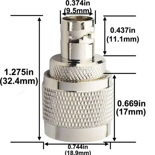 Alt view image 4 of 7 - BNC UHF Coax Connector PL259 UHF Male to BNC Female Coaxial Connector Low Loss Coax Adapter for RF Antennas/Wireless LAN Devices/Coaxial Cable/Wi-Fi Radios Pack of 2