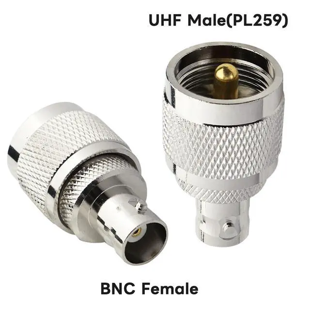 Alt view image 2 of 7 - BNC UHF Coax Connector PL259 UHF Male to BNC Female Coaxial Connector Low Loss Coax Adapter for RF Antennas/Wireless LAN Devices/Coaxial Cable/Wi-Fi Radios Pack of 2
