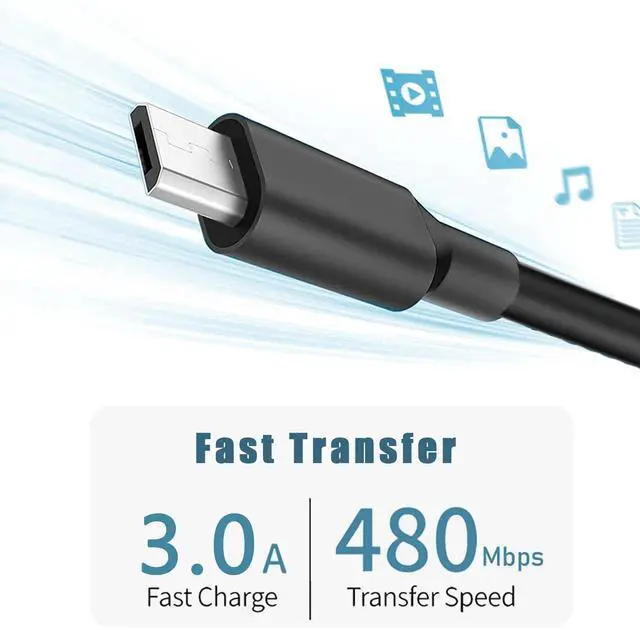 Alt view image 3 of 6 - Micro USB Charger Cord for JBL Clip 3, 2, JBL Flip 4, 3, 2, JBL Charge 3, 2, 2 Plus Waterproof Portable Bluetooth Speaker Replacement Charging Cable Cord 5Ft