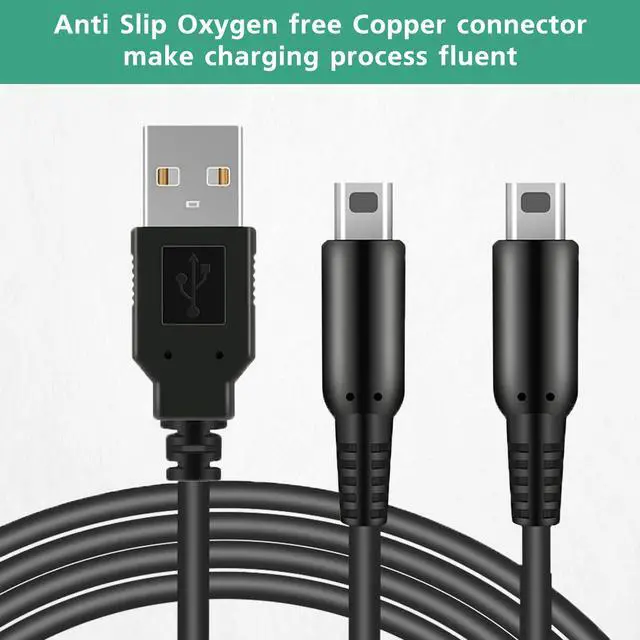 Alt view image 4 of 7 - 3DS USB Charger Cable, Power Charging Lead for Nintendo 3DS, 2DS, DSi - Black