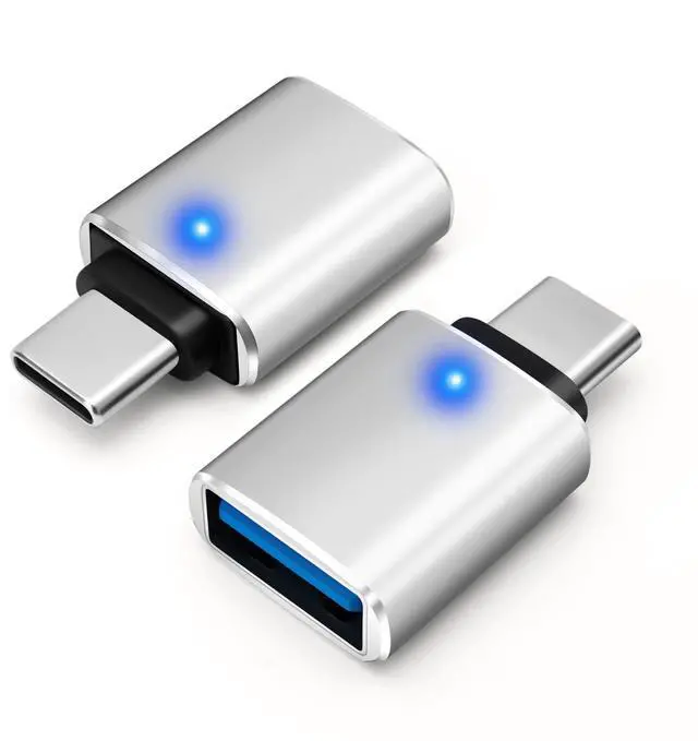 Main image of USB-C to USB-A Adapter (2-Pack), USB C Male to USB 3.0 Female Adapter Charging High-Speed Data Transfer and OTG - Silver