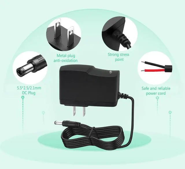 Alt view image 3 of 7 - 12V 1A Power Supply Adapter 100-240V AC to DC Converter 12 Volt 1000mA 500mA Power Adapter Transformer with 5.5 x 2.5mm 2.1mm Plug for LED Strip Light Security Camera Speakers