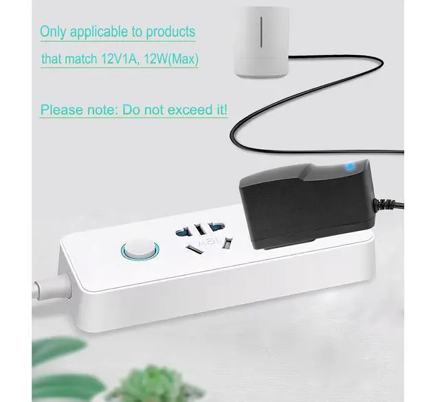 Alt view image 7 of 7 - 12V 1A Power Supply Adapter 100-240V AC to DC Converter 12 Volt 1000mA 500mA Power Adapter Transformer with 5.5 x 2.5mm 2.1mm Plug for LED Strip Light Security Camera Speakers