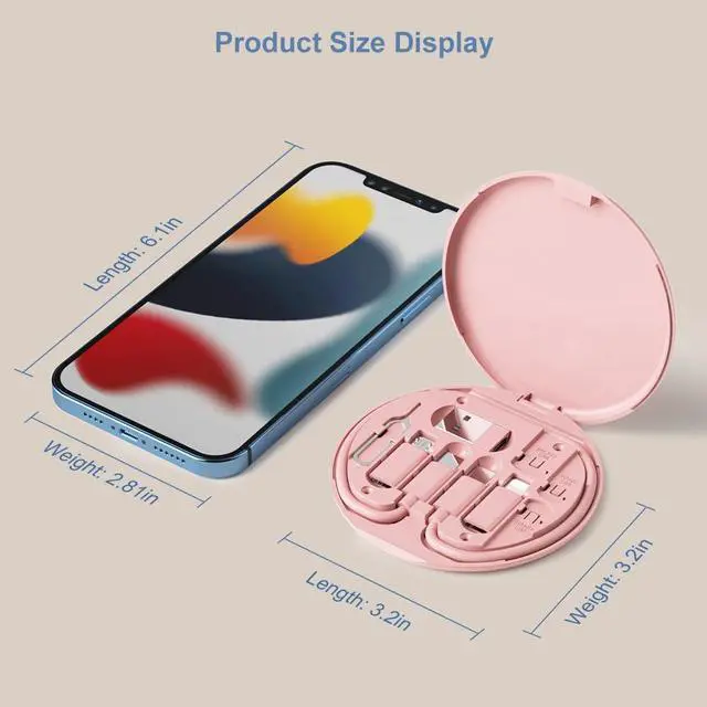 Alt view image 2 of 5 - USB to USB-C Adapter, USB C Charging Cable Adapter Kit Contains Multiple OTG Adapters for USB Type C/USB A/USB C Male Cable/Micro USB, Equipped with SIM Extractor/SIM Slot/Phone Holder - Pink
