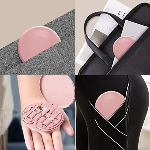 Alt view image 5 of 5 - USB to USB-C Adapter, USB C Charging Cable Adapter Kit Contains Multiple OTG Adapters for USB Type C/USB A/USB C Male Cable/Micro USB, Equipped with SIM Extractor/SIM Slot/Phone Holder - Pink