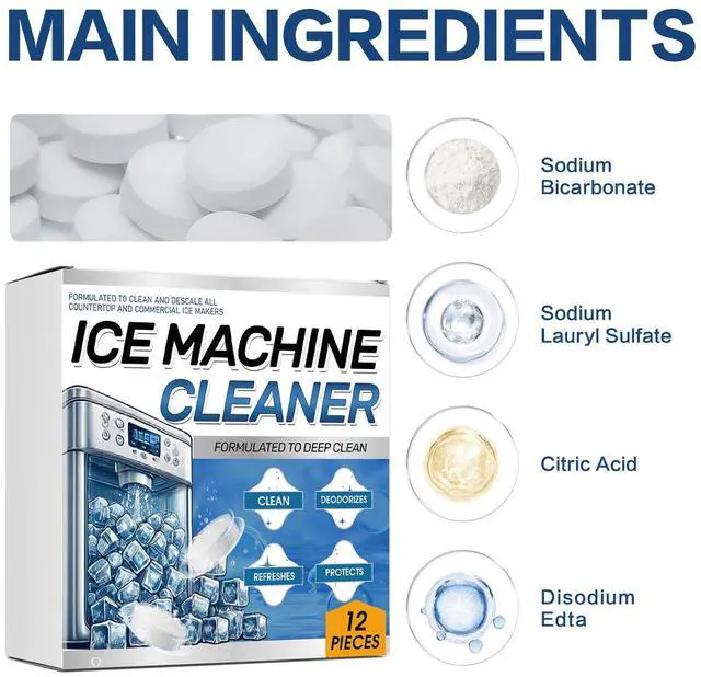 Alt view image 4 of 7 - Ice Machine Cleaner Maker Descaler - 24 Clean Tablets for Ice Machine - Compatible with Opal, Kitchenaid, Helps Remove Hard Water and Mineral Buildup for Great-Tasting Ice