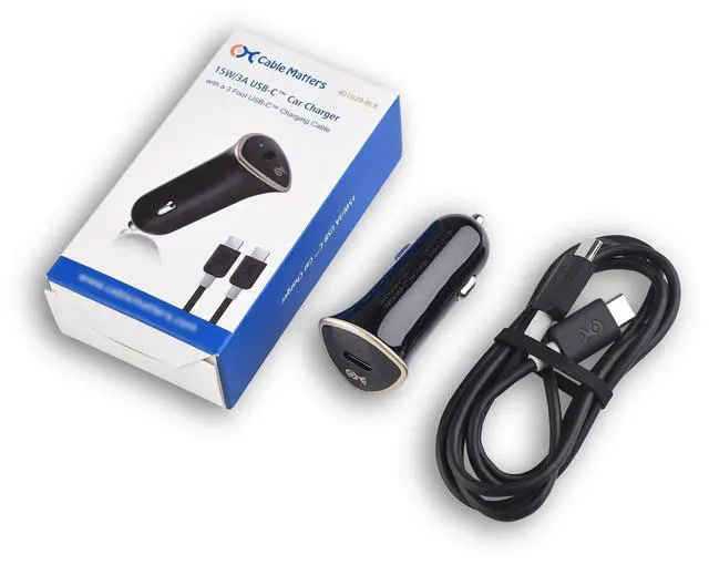 Alt view image 2 of 6 - 15W 3A USB-C Car Charger with 3ft USB-C Cable