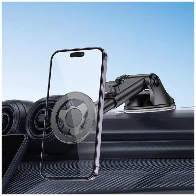 Main image of Magnetic Car Phone Holder, 360° Adjustable Vehicle Cell Phone Mount with Suction Cup Stand, Automotive Smartphone Holder for Dashboard Windshield, Universal for SUV RV Truck (StyleA)