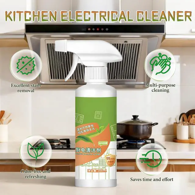Alt view image 2 of 7 - Electrolyzed Ion Kitchen Cleaner Spray, Natural Enzyme Multi-Purpose Cleaner to Household Appliances, Kitchen Heavy Duty Cleaner Degreaser for Hood, Oven, Stove(300ML)