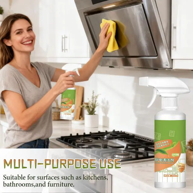 Alt view image 7 of 7 - Electrolyzed Ion Kitchen Cleaner Spray, Natural Enzyme Multi-Purpose Cleaner to Household Appliances, Kitchen Heavy Duty Cleaner Degreaser for Hood, Oven, Stove(300ML)