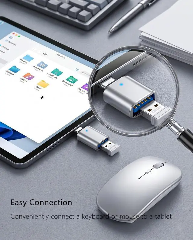Alt view image 6 of 7 - 3-Pack USB C to USB 3.0 Adapter, Aluminum OTG Converter 5Gbps