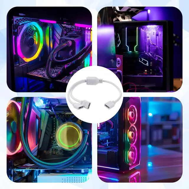 Alt view image 5 of 6 - 3Pcs 3 Pin RGB Adapter Cable ARGB Splitter Cables