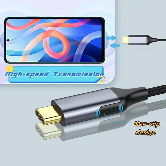 Alt view image 3 of 5 - USB C to DisplayPort Cable 6FT, DP to USB C Cable for Monitor, Type-C to Displayport, Type C to DP Compatible with MacBook Pro/Air, iPad Pro, iMac, Dell XPS