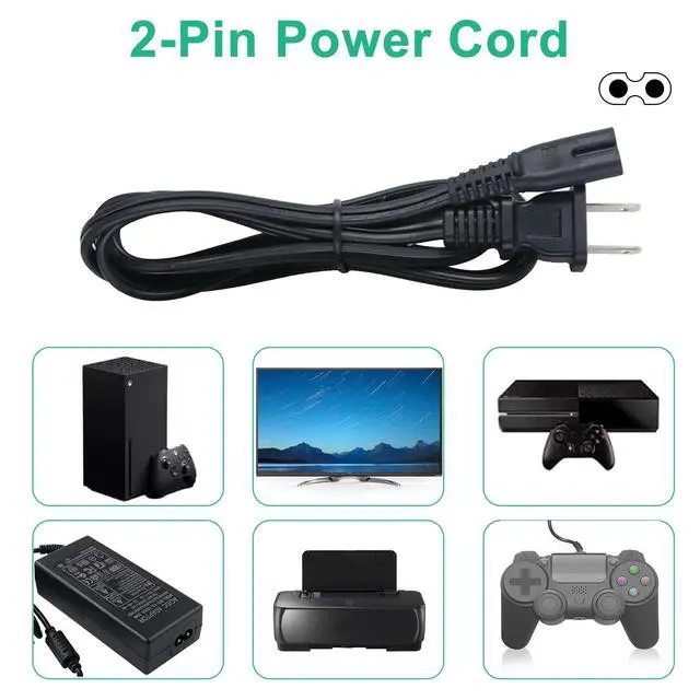 Alt view image 3 of 7 - Power Cord and AV Cable for PlayStation 1, 2, 3 /PS1/PS2/PS3/PSX/PS3 Slim (6FT) - RCA AV Cable Replacement Set
