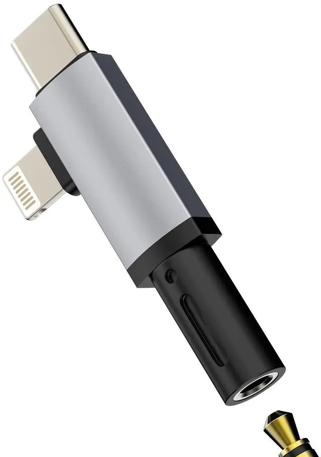 Main image of USB C Lightning to 3.5mm Headphone Adapter(2in1) for ipad AUX Jack Audio Cable Splitter iPhone 16 15 Compatible for Samsung Earphone Auxiliary Connector Type C Android Car Earphone Converter