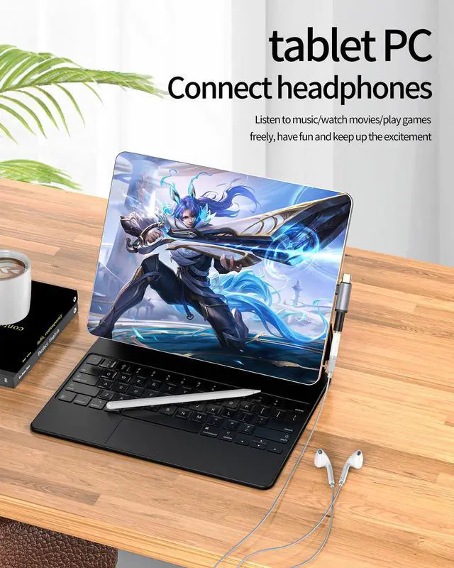 Alt view image 4 of 7 - USB C Lightning to 3.5mm Headphone Adapter(2in1) for ipad AUX Jack Audio Cable Splitter iPhone 16 15 Compatible for Samsung Earphone Auxiliary Connector Type C Android Car Earphone Converter
