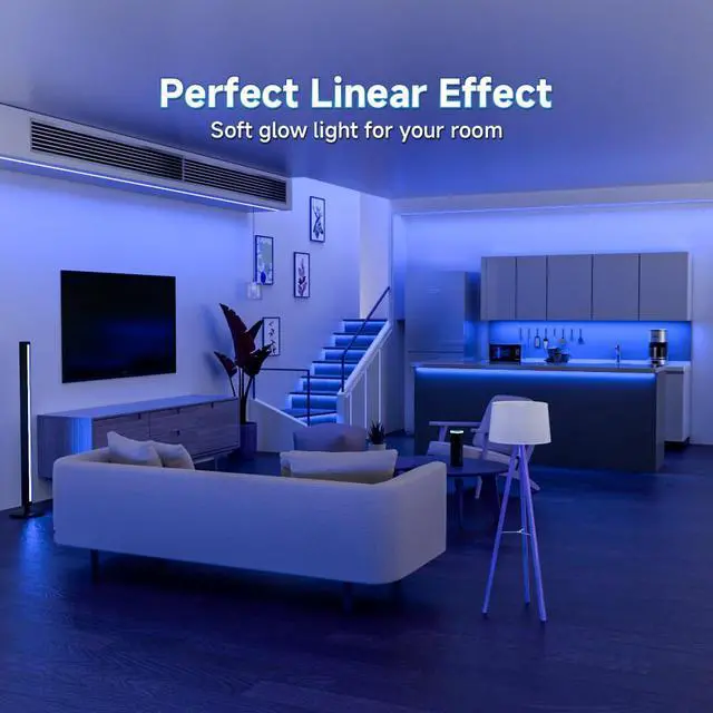 Alt view image 6 of 6 - FCOB USB Powered Blue Color COB LED Strip Lights 3.28FT 320LEDs 5V 8mm Width 90+ High CRI Ultra Bright Flexible Light for 3D Printer TV Backlight Display Cabinet PC DIY Decor